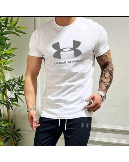 20603-10 белая мужская футболка с принтом (турецкий трикотаж, 5 ед. размеры норма: M. L. XL. 2XL. 3XL) выдача на следующий день Футболка