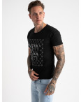 2624-1 черная футболка мужская с принтом (4 ед. размеры: M.L.XL.2XL): артикул 1121077