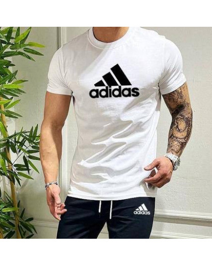 22101-10 белая мужская футболка с принтом (турецкий трикотаж, 5 ед. размеры норма: M. L. XL. 2XL. 3XL)  Футболка