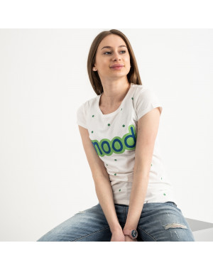 2588-11 Geso молочная футболка женская с принтом (4 ед. размеры: S.M.L.XL)