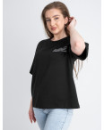 2220-1 Mishely футболка черная женская батальная из двунитки ( 4 ед. размеры: 50.52.54.56): артикул 1122665