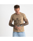 2613-11 бежевая футболка мужская с принтом (4 ед. размеры: M.L.XL.2XL): артикул 1120998