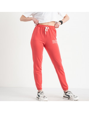 1433-8 коралловые женские спортивные брюки из двунитки (4 ед. размеры: S.M.L.XL)