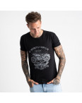 2626-1 черная футболка мужская с принтом (4 ед. размеры: M.L.XL.2XL): артикул 1121090