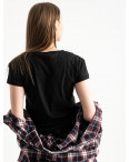 2582-1 черная футболка женская с принтом (3 ед. размеры: S.M.L): артикул 1119212
