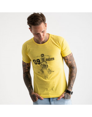 2625-6 желтая футболка мужская с принтом (4 ед. размеры: M.L.XL.2XL)