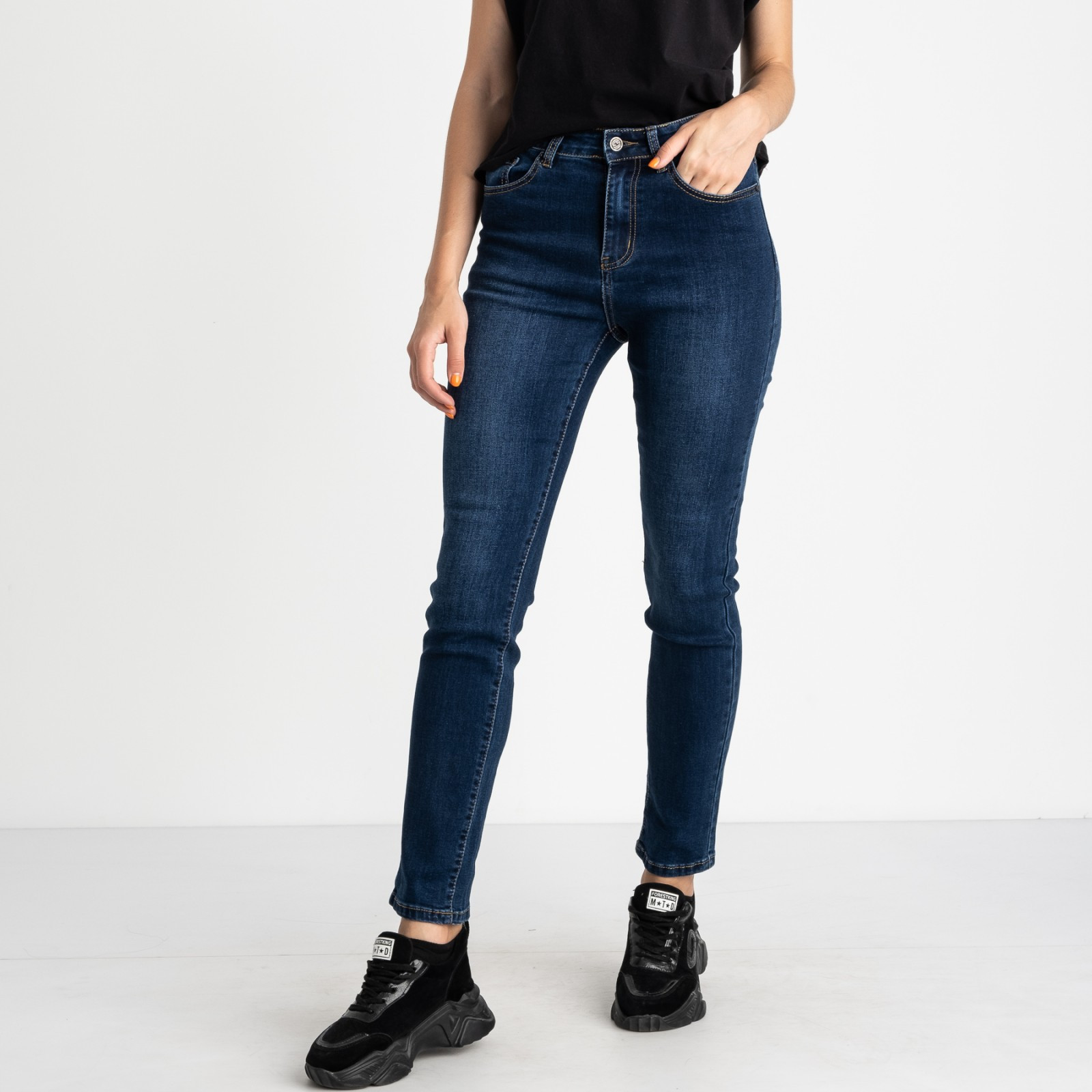 5030 New Jeans американка полубатальная синяя стрейчевая (6 ед. размеры: 28.29.30.31.32.33)