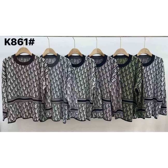 0861 # микс цветов женский свитер (Kiss me, кашимир, 10 ед, размеры батал: L/XL-2XL/3XL) выдача на следующий день Свитер: артикул 1164220