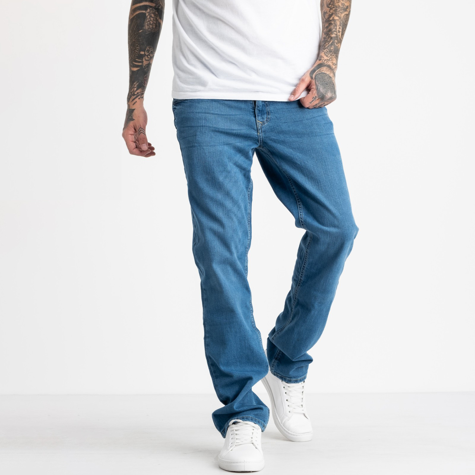 1934-1 Nescoly джинсы мужские голубые стрейчевые (8 ед. размеры: 30.32.34.36/2.40/2.+1)