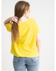 2024-6  желтая  футболка женская полубатальная с принтом (5 ед. размеры: 52.54.56.58.60): артикул 1122301