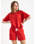 1445-9 Mishely красный женский спортивный костюм с шортами (4 ед. размеры: S.M.L.XL): артикул 1121962