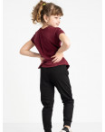 7585-1 черные спортивные брюки из двунитки на девочку 6-10 лет (5 ед. размеры: 28.30.32.34.36): артикул 1119962