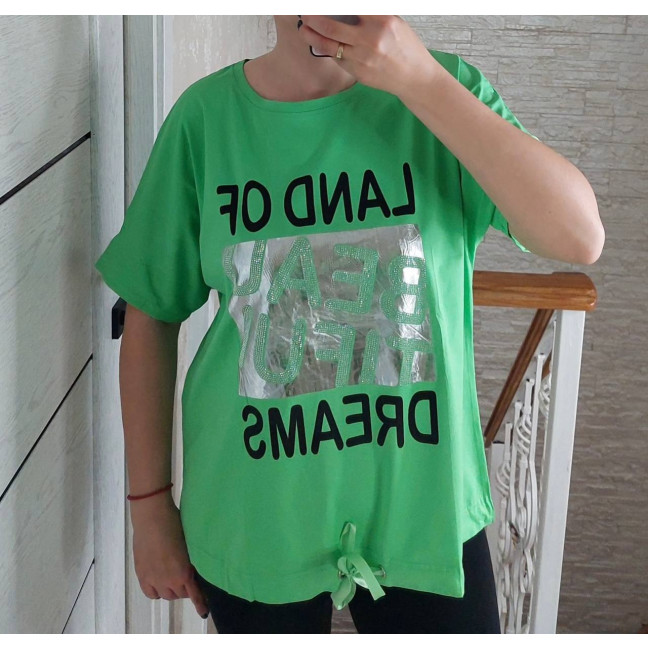 27015-7* зеленая женская футболка (LEVISHA, 95% коттон, 5% спандекс, 3 ед. размеры батал: 52. 54. 56) выдача на следующий день LeVisha: артикул 1146352