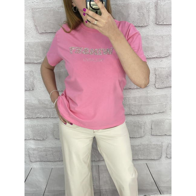 4603-4* розовая женская футболка (100% коттон, 3 ед. размеры норма: S. M. L) выдача на следующий день Футболка: артикул 1146516