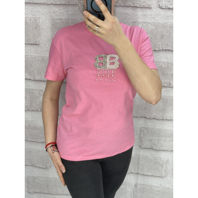 4695-4* розовая женская футболка (100% коттон, 6 ед. размеры норма: S. M. L) выдача на следующий день Футболка: артикул 1145426