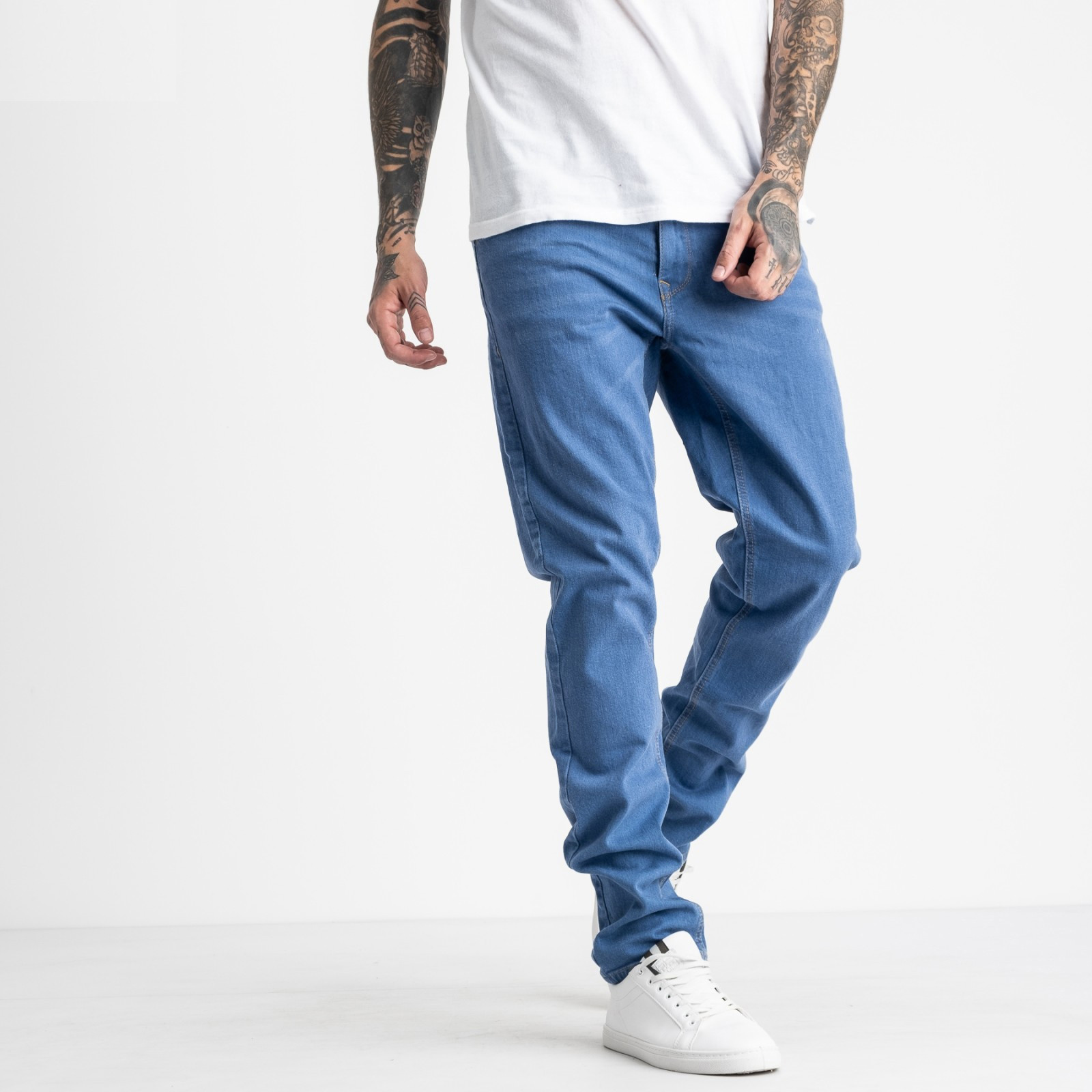 1932-7 Nescoly джинсы полубатальные мужские голубые стрейчевые (6 ед. размеры: 32.34/2.36.38.40)