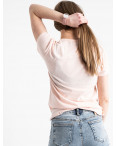 2515-2 Akkaya розовая футболка женская с принтом стрейчевая (4 ед. размеры: S.M.L.XL): артикул 1119750