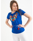 1823 синяя футболка-вышиванка женская микс моделей (5 ед. размеры: S.M.L.XL.2XL): артикул 1121161