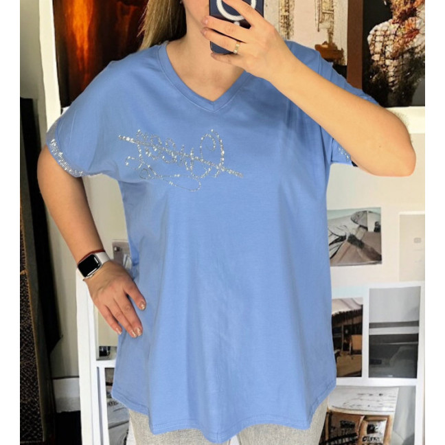 27053-42* голубая женская футболка (LEVISHA, 3 ед. размеры батал: 52. 54. 56) выдача на следующий день LeVisha: артикул 1144166