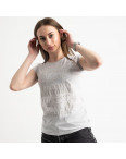 2590-5 Geso серая футболка женская с принтом (4 ед. размеры: S.M.L.XL): артикул 1119252