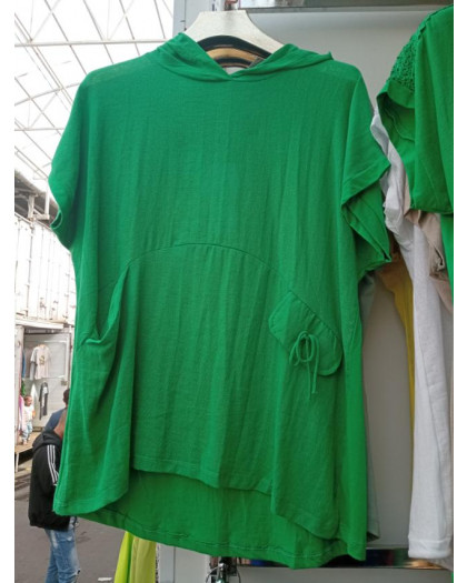 35651-7* зеленая женская футболка (лён, 4 ед. размеры батал: 3XL. 4XL. 5XL. 6XL) выдача на следующий день Футболка