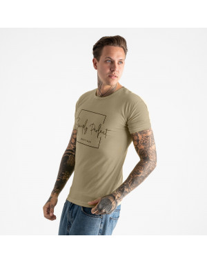 2603-11 бежевая футболка мужская с принтом (4 ед. размеры: M.L.XL.2XL)