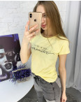 2596-6 желтая футболка женская с принтом (4 ед. размеры: S.M.L.XL): артикул 1121772