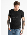 2603-1 черная футболка мужская с принтом (4 ед. размеры: M.L.XL.2XL): артикул 1120902