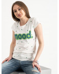 2588-11 Geso молочная футболка женская с принтом (4 ед. размеры: S.M.L.XL): артикул 1119242