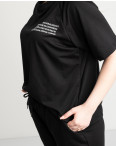 2220-1 Mishely футболка черная женская батальная из двунитки ( 4 ед. размеры: 50.52.54.56): артикул 1122665