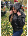 8887-1* ВЫДАЧА В ПОНЕДЕЛЬНИК 12.12 ЧЕРНАЯ куртка женская еврозима с капюшоном на меху (5 ед.размеры:S.M.L.XL.2XL): артикул 1131755