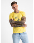 2621-6 желтая футболка мужская с принтом (4 ед. размеры: M.L.XL.2XL): артикул 1121062