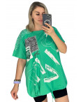 27007-7 зеленая женская футболка (LEVISHA, 95% коттон, 5% спандекс, 3 ед. размеры батал: 2XL. 3XL. 4XL) выдача на следующий день: артикул 1145803