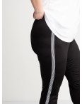 0030 спортивные штаны батальные черные с белыми лампасами стрейчевые (5 ед. размеры: 50.52.54.56.58): артикул 1120478