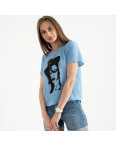 2022-13 футболка голубая женская с принтом (5 ед. размеры: 42.44.46.48.50): артикул 1122395