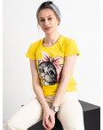 2578-6 желтая футболка женская с принтом (3 ед. размеры: S.M.L): артикул 1119188