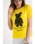 2021-6 футболка желтая женская с принтом (5 ед. размеры: 42.44.46.48.50)  : артикул 1122192