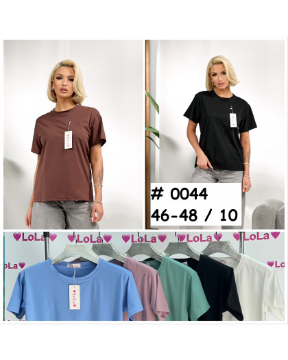 0044# микс цветов женская базовая футболка (10 ед, размеры норма: 46-48 универсал) выдача на следующий день Футболка