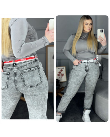 0093# серые женские джинсы (LADY N, стрейчевые, 6 ед. размеры батал: 30. 31. 32. 33. 34. 36) выдача на следующий день Lady N