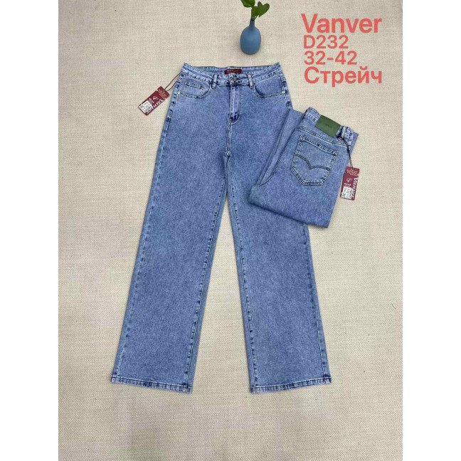 0232# голубые женские джинсы vanver (стрейч коттон, 6 ед, размеры батал: 32-42) выдача на следующий день Vanver: артикул 1160540