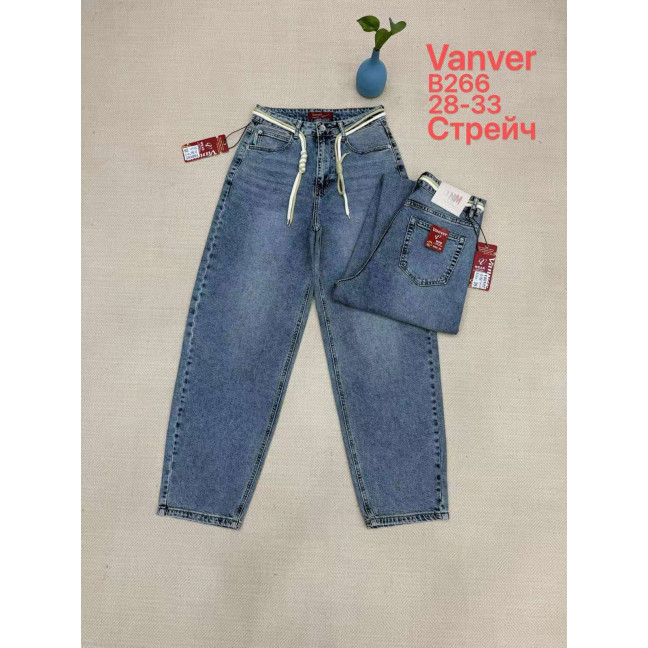 0266# синие женские джинсы vanver (стрейч коттон, 6 ед, размеры полубатал: 28-33) выдача на следующий день Vanver: артикул 1160551