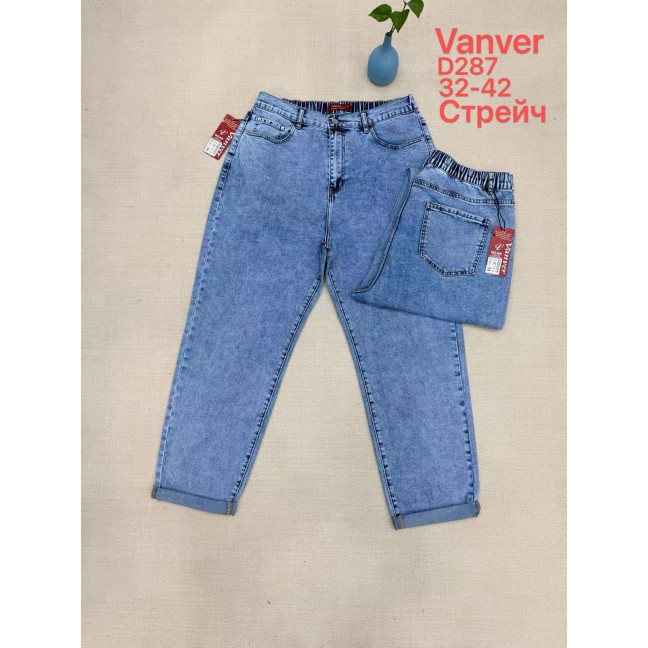 0287# голубые женские джинсы vanver (стрейч коттон, 6 ед, размеры батал: 32-42) выдача на следующий день Vanver: артикул 1160566