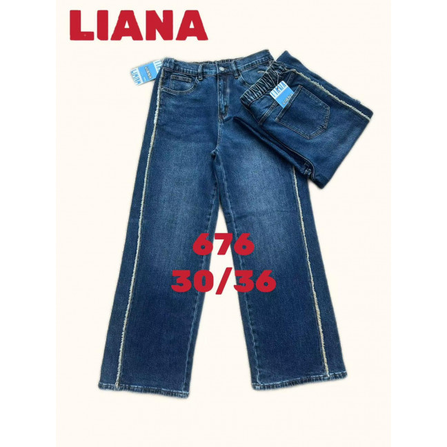 0676 # синие женские джинсы (Liana, стрейчч коттон, 6 ед, размеры батал: 30-36) выдача на следующий день Liana: артикул 1164518