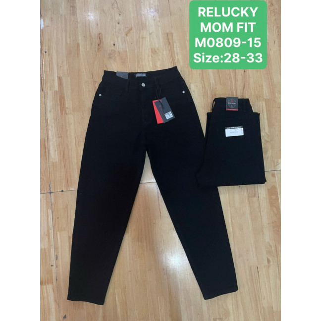 0809-15 # черные женские джинсы (RELUCKY, стрейчевые, 6 ед. размеры полубатал: 28. 29. 30. 31. 32. 33) выдача на следующий день Relucky: артикул 1155386