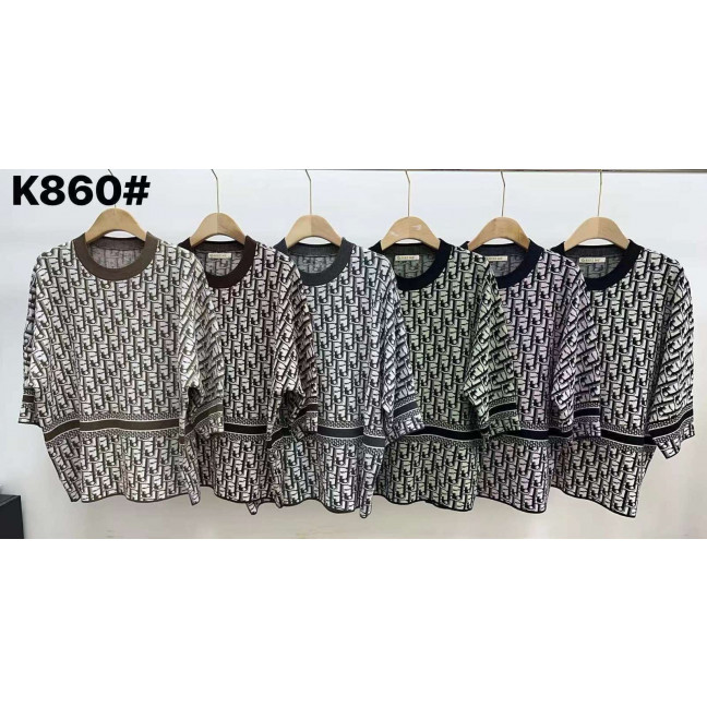 0860 # микс цветов женский свитер (Kiss me, 10 ед, размеры батал: L/3XL) выдача на следующий день Kiss me: артикул 1163430