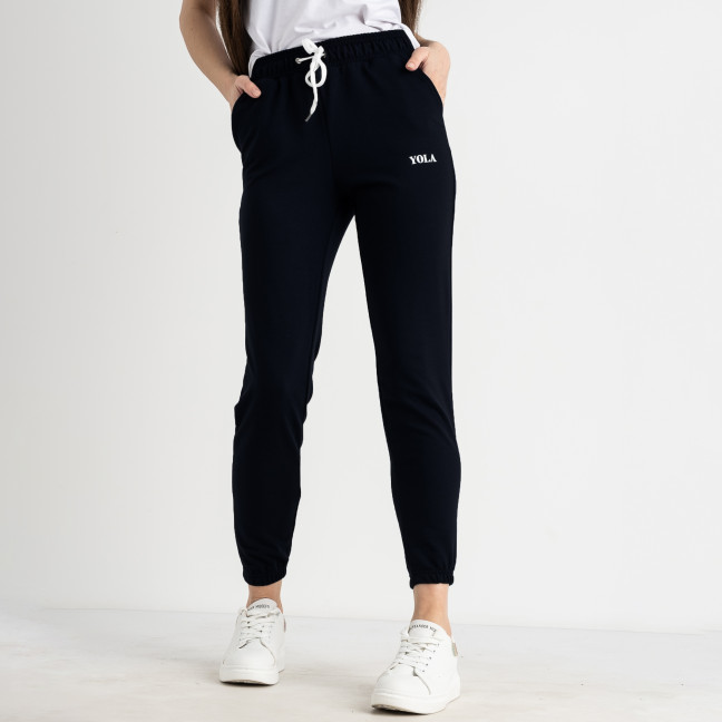1466-1 ЧЕРНЫЕ Yola спортивные штаны женские из двунитки (4 ед. размеры: S.M.L.XL) Спортивные штаны: артикул 1132418