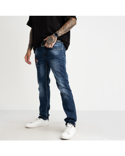 1121 Fangsida джинсы мужские полубатальные синие стрейчевые (7 ед. размеры: 32.33.34/2.36/2.38) Fangsida
