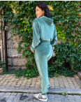 0523-13 ЗЕЛЕНЫЙ 5`th Avenue спортивный костюм полубатальный женский велюровый (3 ед. размеры: 48.50.52): артикул 1129760