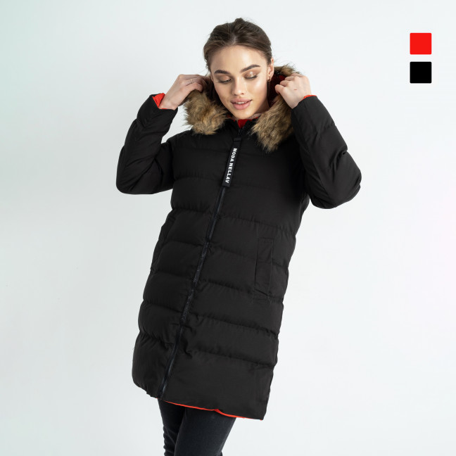0818-555-155 черно-красная женская куртка (двустронняя, с капюшоном, 5 ед. размеры: M. L. XL. 4XL. 3XL) Куртка: артикул 1141751