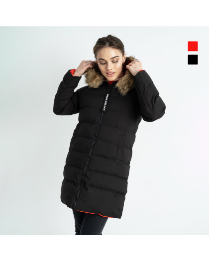0818-555-155 черно-красная женская куртка (двустронняя, с капюшоном, 5 ед. размеры: M. L. XL. 4XL. 3XL) Куртка